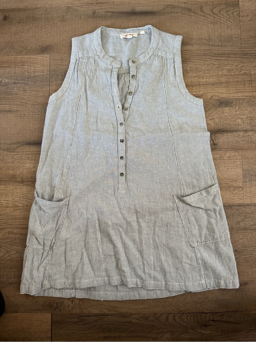 Fat Face Blue & White Striped Sleeveless Tunic size 2